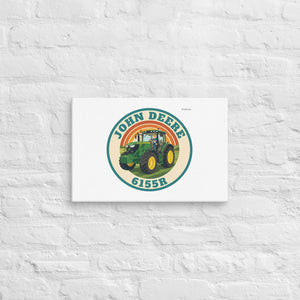 Furrow & Fields John Deere 6155R Retro Badge | Canvas Quality Farmers Merch