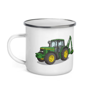Furrow & Fields John Deere 6910 with Hedge Cutter | Enamel Mug Quality Farmers Merch