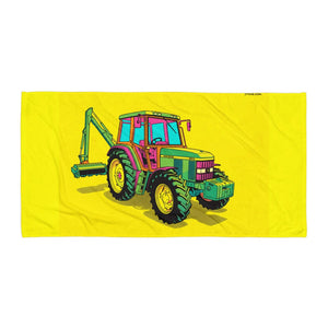 Furrow & Fields John Deere 6910 with Hedge Cutter Pop Art | Beach Towel Quality Farmers Merch