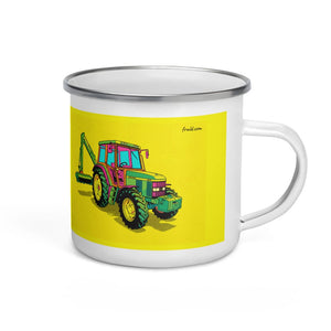 Furrow & Fields John Deere 6910 with Hedge Cutter Pop Art | Enamel Mug Quality Farmers Merch