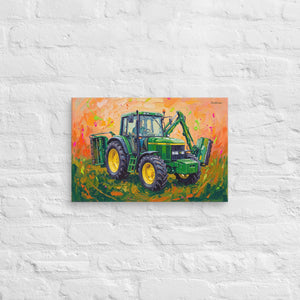 Furrow & Fields John Deere 6910 with Hedge Cutter Splash Art | Canvas Quality Farmers Merch