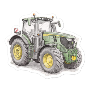 Furrow & Fields John Deere 6R 250 Pencil Sketch | Bubble-free stickers Quality Farmers Merch