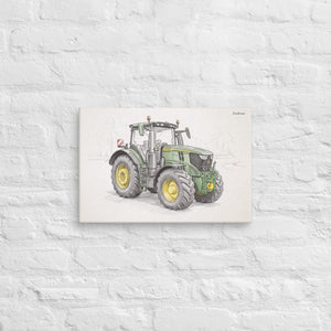 Furrow & Fields John Deere 6R 250 Pencil Sketch | Canvas Quality Farmers Merch