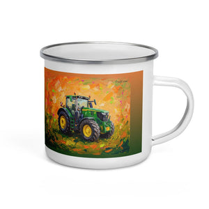 Furrow & Fields John Deere 6R 250 Splash Art | Enamel Mug Quality Farmers Merch