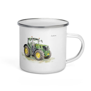 Furrow & Fields John Deere 6R 250 Watercolor | Enamel Mug Quality Farmers Merch