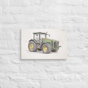 Furrow & Fields John Deere 8345R Pencil Sketch | Canvas Quality Farmers Merch