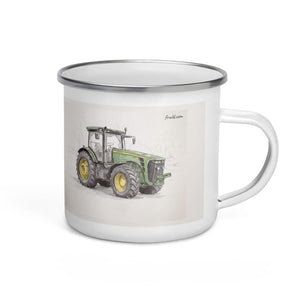 Furrow & Fields John Deere 8345R Pencil Sketch | Enamel Mug Quality Farmers Merch