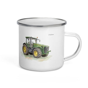 Furrow & Fields John Deere 8345R Watercolor | Enamel Mug Quality Farmers Merch