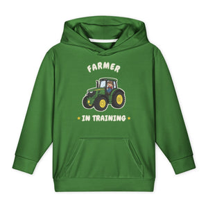 Furrow & Fields Kids All-Over Hoodie Farmer in Training John Deere 6R 250 | Kids All-Over Hoodie Quality Farmers Merch