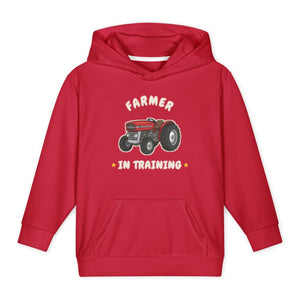 Furrow & Fields Kids All-Over Hoodie Farmer in Training Massey Ferguson 135 | Kids All-Over Hoodie Quality Farmers Merch