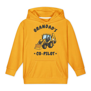 Furrow & Fields Kids All-Over Hoodie Grandad's Co-Pilot JCB 3CX | Kids All-Over Hoodie Quality Farmers Merch