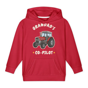 Furrow & Fields Kids All-Over Hoodie Grandad's Co-Pilot Massey Ferguson 390T | Kids All-Over Hoodie Quality Farmers Merch
