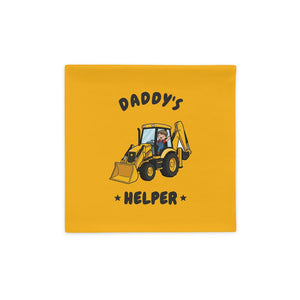 Furrow & Fields Kids Cushion Cover Daddy's Helper JCB 3CX | Kids Cushion Cover Quality Farmers Merch