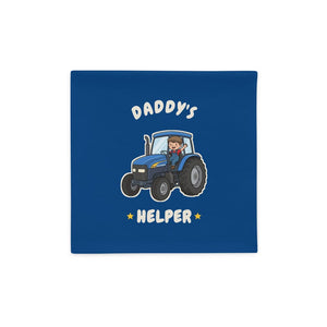 Furrow & Fields Kids Cushion Cover Daddy's Helper New Holland TM 155 | Kids Cushion Cover Quality Farmers Merch