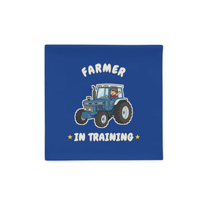 Furrow & Fields Kids Cushion Cover Farmer in Training Ford 7810 | Kids Cushion Cover Quality Farmers Merch