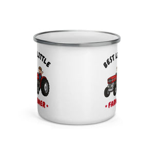 Furrow & Fields Kids Enamel Mug Best Little Farmer Massey Ferguson 135 | Kids Enamel Mug Quality Farmers Merch