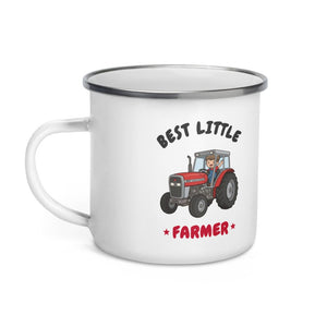 Furrow & Fields Kids Enamel Mug Best Little Farmer Massey Ferguson 390T | Kids Enamel Mug Quality Farmers Merch