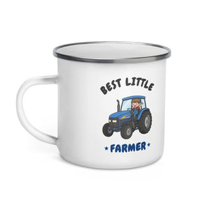 Furrow & Fields Kids Enamel Mug Best Little Farmer New Holland TM 155 | Kids Enamel Mug Quality Farmers Merch