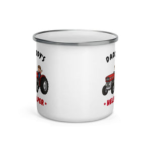 Furrow & Fields Kids Enamel Mug Daddy's Helper Massey Ferguson 135 | Kids Enamel Mug Quality Farmers Merch