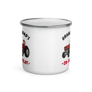 Furrow & Fields Kids Enamel Mug Grandad's Co-Pilot Massey Ferguson 135 | Kids Enamel Mug Quality Farmers Merch
