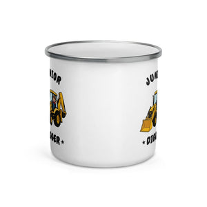 Furrow & Fields Kids Enamel Mug Junior Digger JCB 3CX | Kids Enamel Mug Quality Farmers Merch