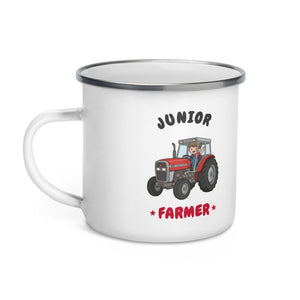 Furrow & Fields Kids Enamel Mug Junior Farmer Massey Ferguson 390T | Kids Enamel Mug Quality Farmers Merch