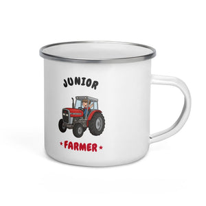 Furrow & Fields Kids Enamel Mug Junior Farmer Massey Ferguson 390T | Kids Enamel Mug Quality Farmers Merch