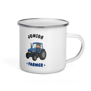 Furrow & Fields Kids Enamel Mug Junior Farmer New Holland TM 155 | Kids Enamel Mug Quality Farmers Merch