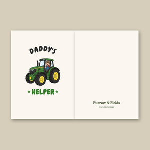 Furrow & Fields Kids Greeting Card Daddy's Helper John Deere 6R 250 | Kids Greeting Card Quality Farmers Merch