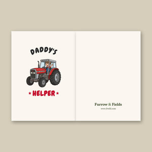 Furrow & Fields Kids Greeting Card Daddy's Helper Massey Ferguson 390T | Kids Greeting Card Quality Farmers Merch