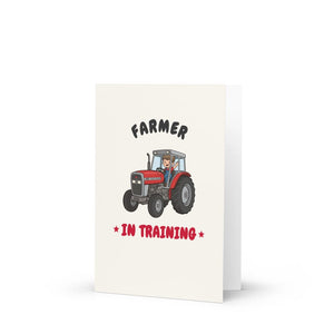 Furrow & Fields Kids Greeting Card Farmer in Training Massey Ferguson 390T | Kids Greeting Card Quality Farmers Merch