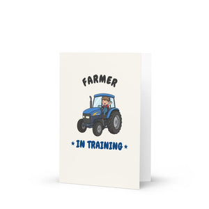 Furrow & Fields Kids Greeting Card Farmer in Training New Holland TM 155 | Kids Greeting Card Quality Farmers Merch