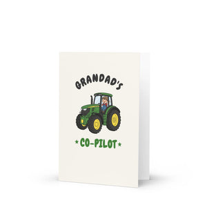 Furrow & Fields Kids Greeting Card Grandad's Co-Pilot John Deere 6R 250 | Kids Greeting Card Quality Farmers Merch