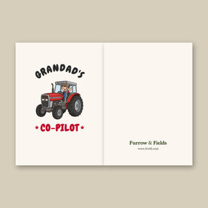 Furrow & Fields Kids Greeting Card Grandad's Co-Pilot Massey Ferguson 390T | Kids Greeting Card Quality Farmers Merch