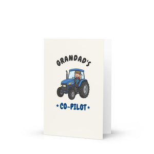 Furrow & Fields Kids Greeting Card Grandad's Co-Pilot New Holland TM 155 | Kids Greeting Card Quality Farmers Merch