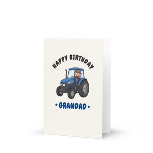 Furrow & Fields Kids Greeting Card Happy Birthday Grandad New Holland TM 155 | Kids Greeting Card Quality Farmers Merch