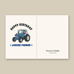Furrow & Fields Kids Greeting Card Happy Birthday Junior Farmer Ford 7810 | Kids Greeting Card Quality Farmers Merch
