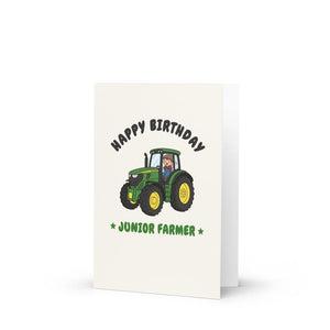 Furrow & Fields Kids Greeting Card Happy Birthday Junior Farmer John Deere 6R 250 | Kids Greeting Card Quality Farmers Merch