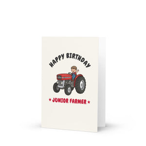 Furrow & Fields Kids Greeting Card Happy Birthday Junior Farmer Massey Ferguson 135 | Kids Greeting Card Quality Farmers Merch