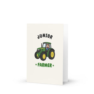 Furrow & Fields Kids Greeting Card Junior Farmer John Deere 6R 250 | Kids Greeting Card Quality Farmers Merch