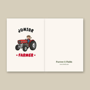Furrow & Fields Kids Greeting Card Junior Farmer Massey Ferguson 135 | Kids Greeting Card Quality Farmers Merch
