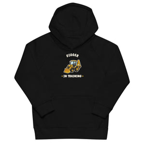 Furrow & Fields Kids Hoodie Black / 4Y Digger in Training JCB 3CX | Kids Hoodie Quality Farmers Merch
