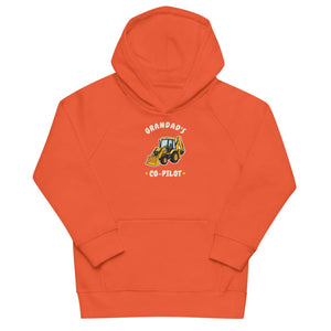 Furrow & Fields Kids Hoodie Burnt orange / 4Y Grandad's Co-Pilot JCB 3CX | Kids Hoodie Quality Farmers Merch