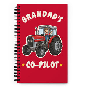 Furrow & Fields Kids Notebook Grandad's Co-Pilot Massey Ferguson 390T | Kids Notebook Quality Farmers Merch