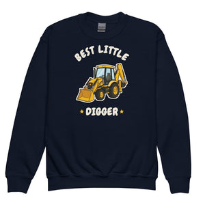 Furrow & Fields Kids Premium Sweatshirt Navy / XS Best Little Digger JCB 3CX | Kids Premium Sweatshirt Quality Farmers Merch