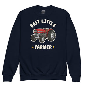 Furrow & Fields Kids Premium Sweatshirt Navy / XS Best Little Farmer Massey Ferguson 135 | Kids Premium Sweatshirt Quality Farmers Merch