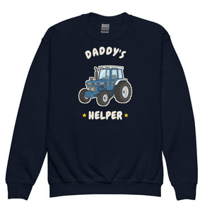Furrow & Fields Kids Premium Sweatshirt Navy / XS Daddy's Helper Ford 7810 | Kids Premium Sweatshirt Quality Farmers Merch