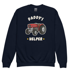 Furrow & Fields Kids Premium Sweatshirt Navy / XS Daddy's Helper Massey Ferguson 135 | Kids Premium Sweatshirt Quality Farmers Merch