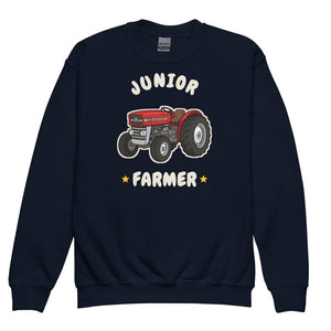 Furrow & Fields Kids Premium Sweatshirt Navy / XS Junior Farmer Massey Ferguson 135 | Kids Premium Sweatshirt Quality Farmers Merch