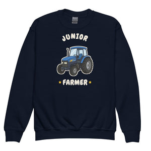 Furrow & Fields Kids Premium Sweatshirt Navy / XS Junior Farmer New Holland TM 155 | Kids Premium Sweatshirt Quality Farmers Merch